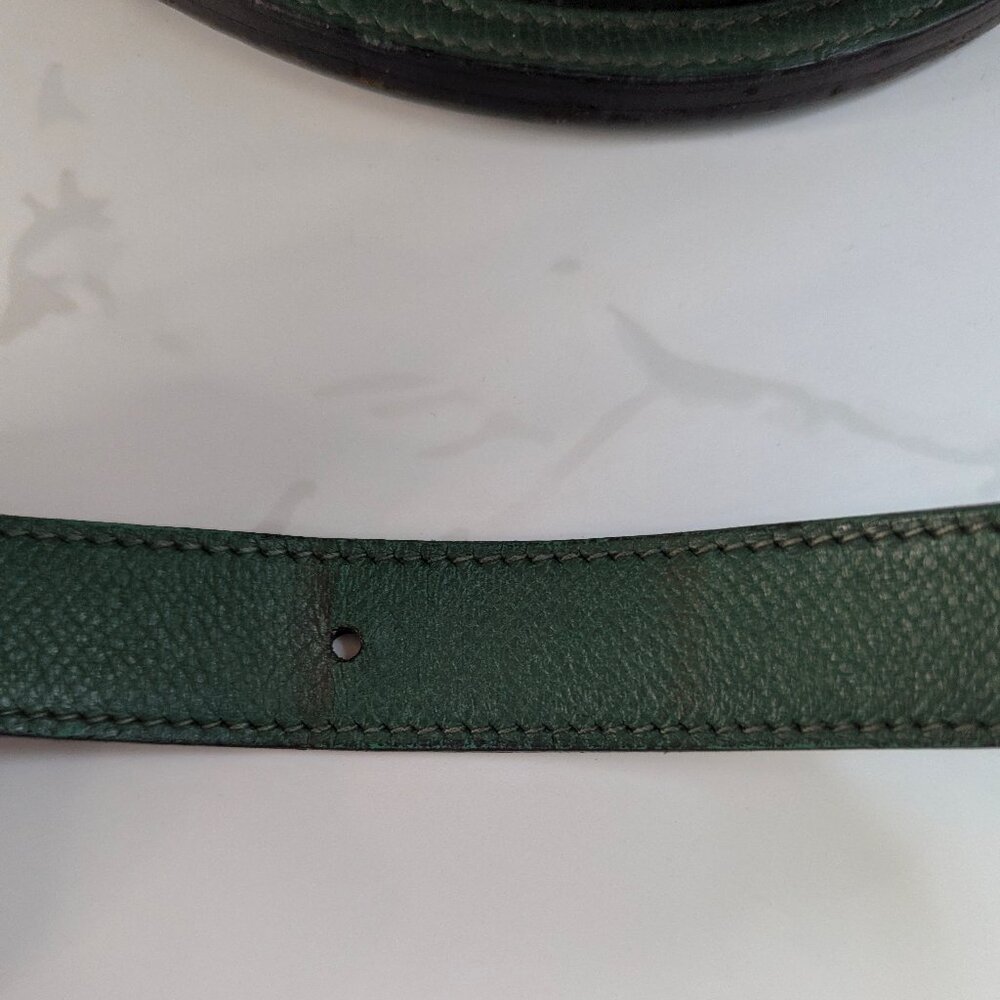 Hermes Vintage Standy Bucket Bag Green Vert Clair Courchevel Leather RARE - Picture 12 of 16
